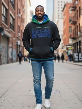 Vintage 90s Minnesota Timberwolves Starter Double Hood Pullover